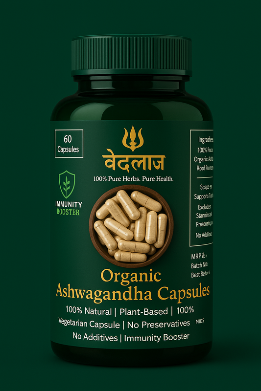 Vedlaj AshwaGain Capsules – Organic Formula for Muscle & Energy